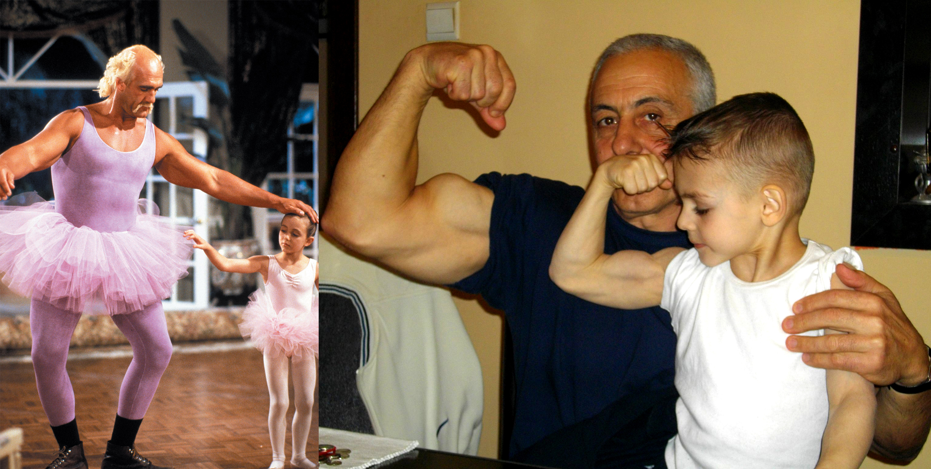 Bunicul Stroe a devenit o dadaca musculoasa pentru nepotii lui