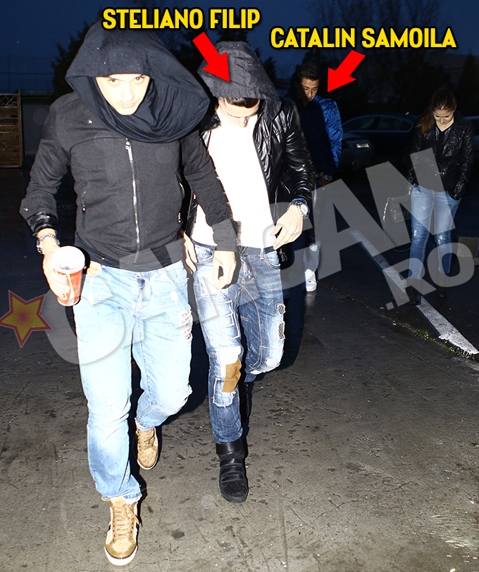 Cei doi dinamovisti, alaturi de prietenul lor si de iubita lui Catalin Samoila