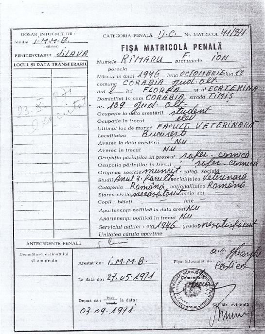 CANCAN.ro a intrat in posesia actului care demonstreaza ca Ion Ramaru a fost executat in anul 1971