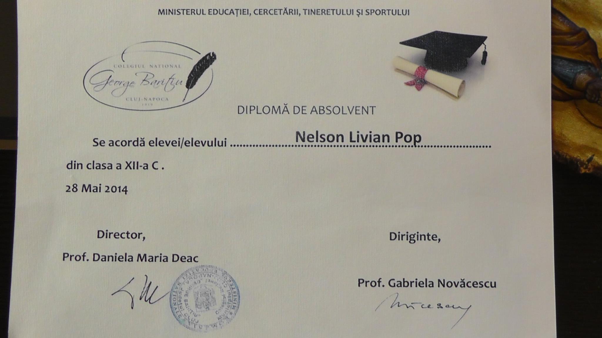 Fiul lui Nelson e absolvent de liceu