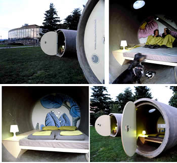 Hotelul Das Park isi gazduieste vizitatorii in camere amenajate in conducte de canalizare