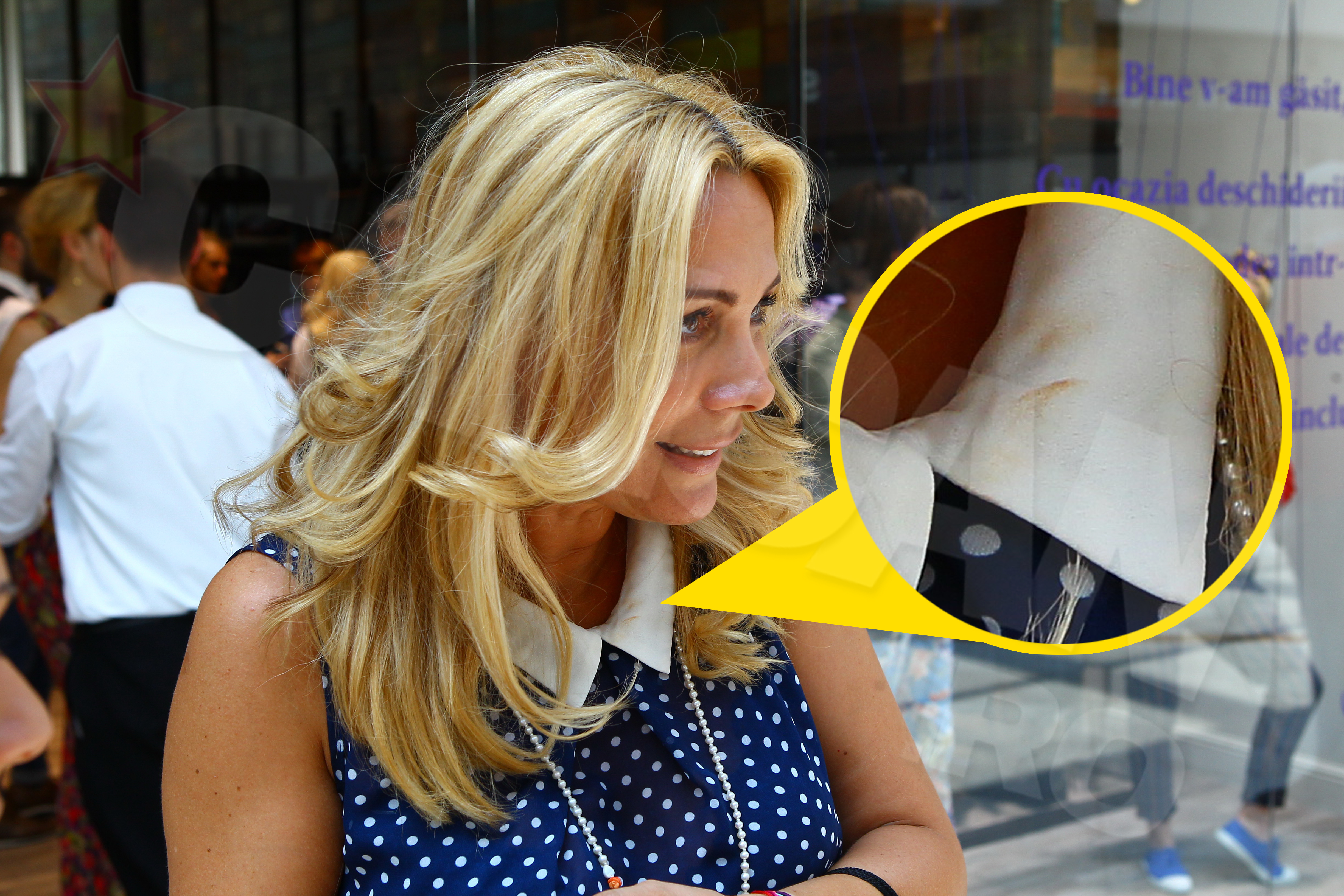 Dana a gafat si a doua oara, venind cu gulerul murdar de fond de ten