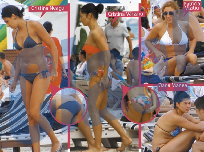 Cele patru fete au atras ca un magnet privirile turistilor