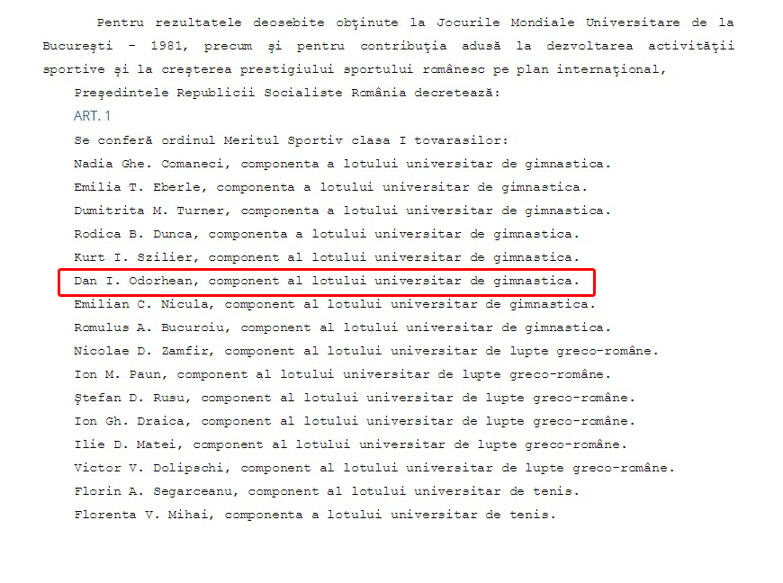 Dan Odorhean a primit multe distinctii pentru rezultatele sale