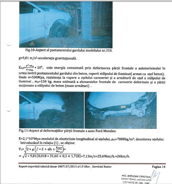 Asa arata calculul vitezei facut de expertul Cristian Branzan