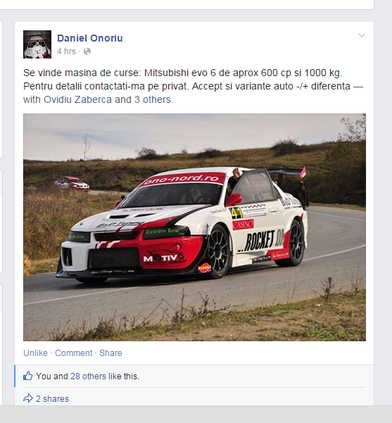 El a publicat anuntul vanzarii pe retelele de socializare