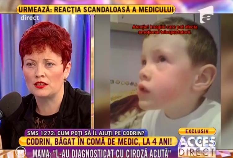 Mama disperata l-a acuzat pe medic intr-o emisiune TV