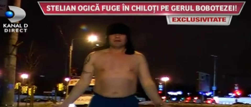 Ogica a alergat dezbracat prin Bucuresti