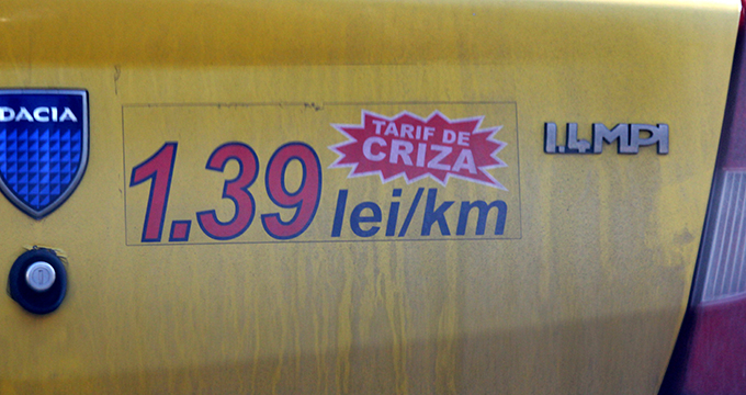 In Bucuresti, 1.39 lei pentru kilometru este un tarif