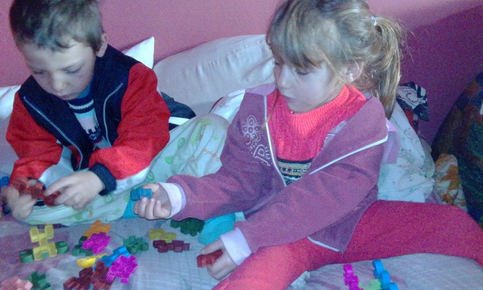 Gemenii au o singura jucarie, un lego