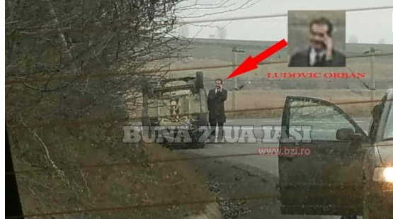 Masina in care se afla Ludovic Orban s-a rasturnat