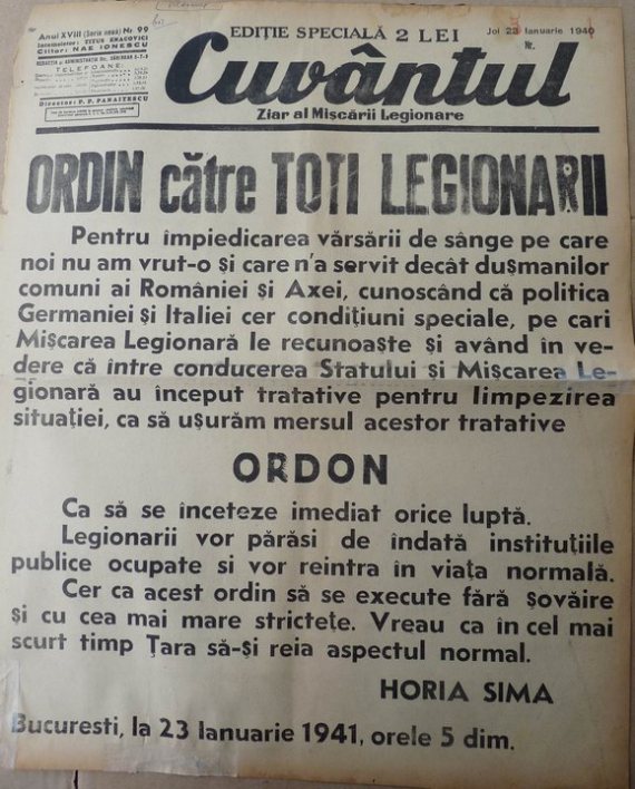 Masacrul din noiembrie 1940 de la Jilava a avut loc cu toate ca Horia Sima le ceruse, inca din ianuarie, legionarilor sa 