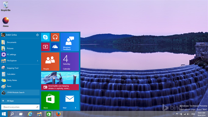 Asa va arata interfata de baza windows 10
