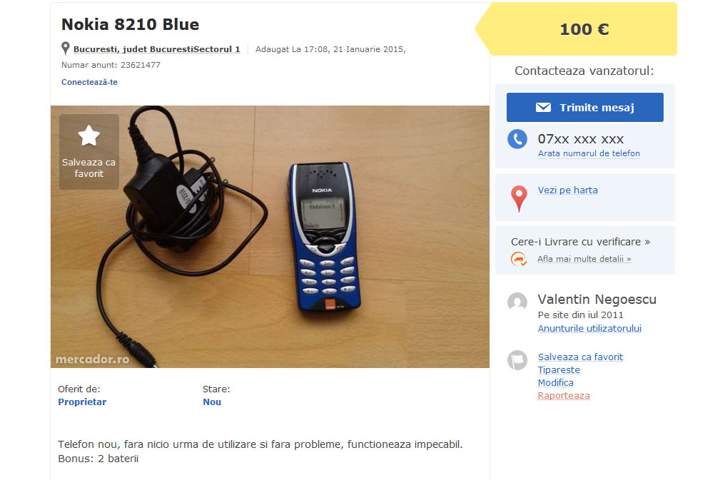 Un asemenea telefon se vinde in Romania cu 100 de euro