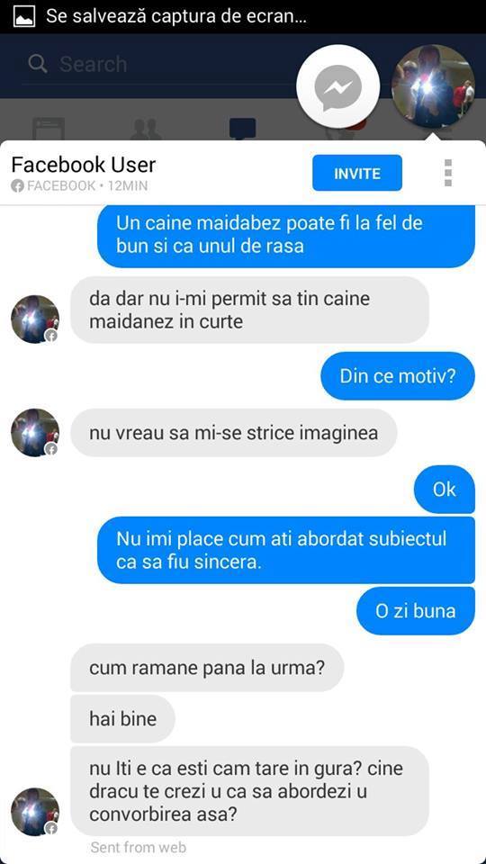 Politista abordeaza o voluntara pe Facebook