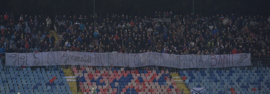 Pe langa Gigi Becali, ultrasii de la Nord au luat atitudine si impotriva celor din fruntea CSA