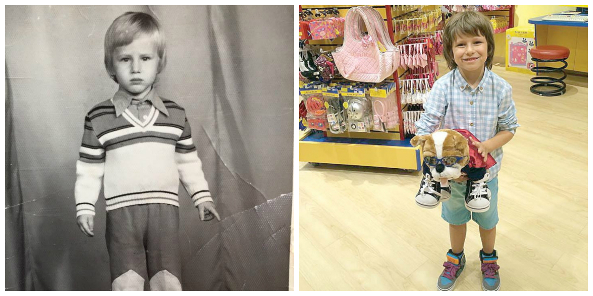 Tatal in stanga, fiul in dreapta