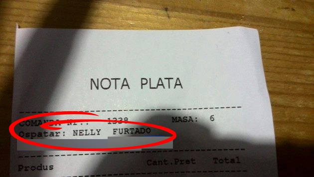 Ospatarita are acelasi nume cu celebra cantareata