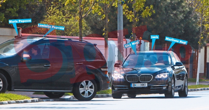 Dupa cateva minute de asteptare, sotia si fiul lui Gica Hagi se intorc acasa