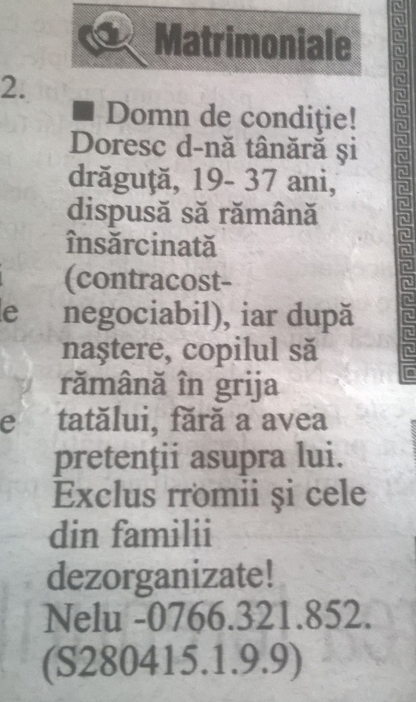 anunt matrimoniale