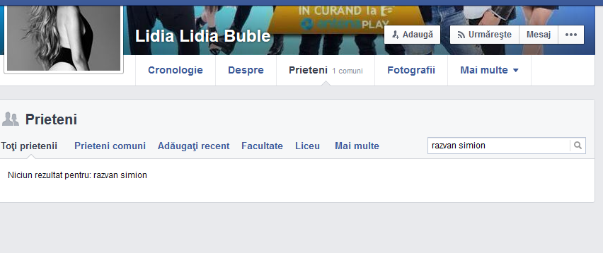Cantareata l-a sters pe Razvan Simion din lista ei de prieteni
