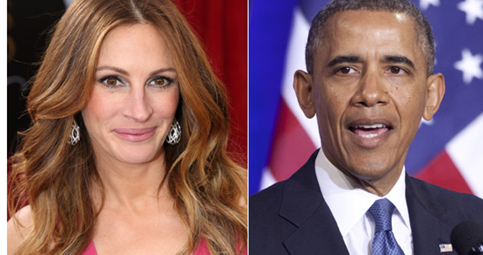Julia Roberts si Barack Obama