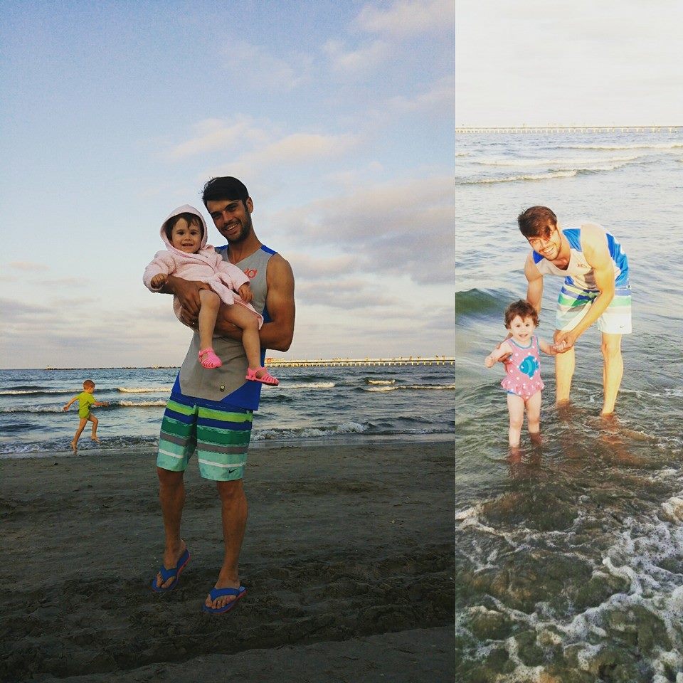 Sotul Oanei Roman si fiica lor