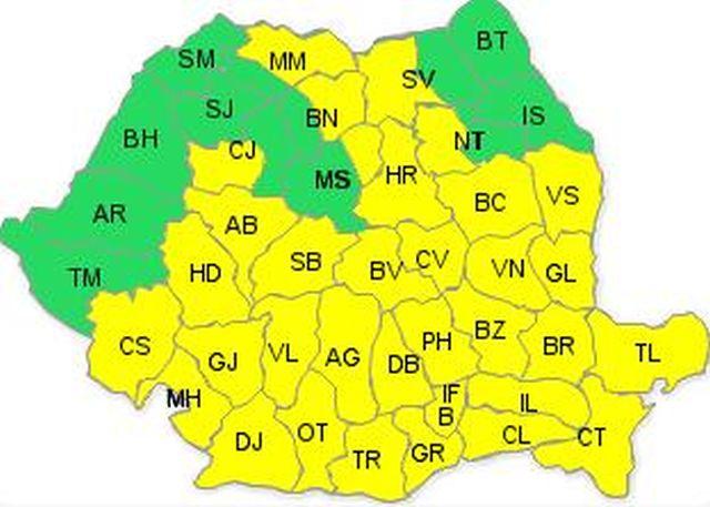 avertizare cod galben