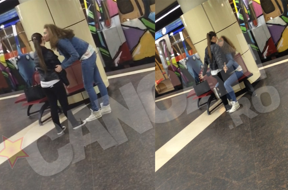 Fetele nu au ezitat sa fie tandre una cu cealalta in vazul tuturor