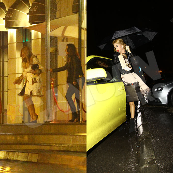 Rose Marie a infruntat ploaia la iesirea din club