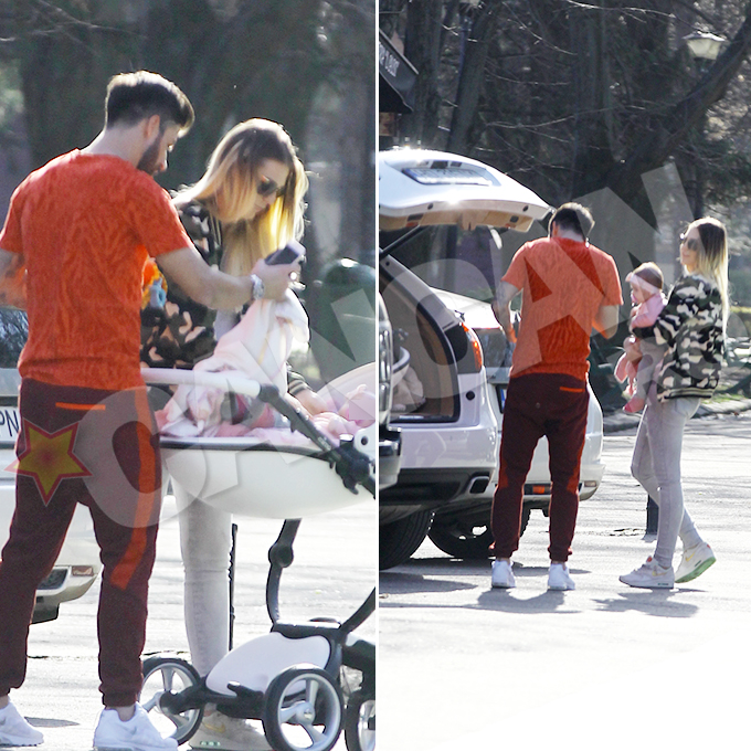 Enache, alaturi de frumoasa lui sotie, Madalina Iordate, si de fetita lor