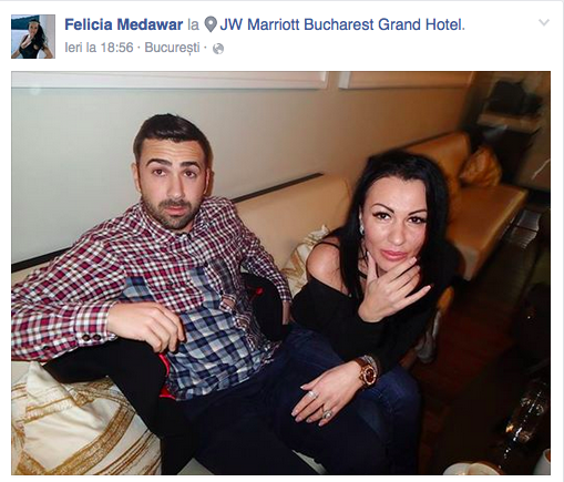 Felicia a postat pe internet o imagine în care apare cu Varga. După ce informaţia a apărut în CANCAN.ro, femeia şi-a şters contul de Facebook