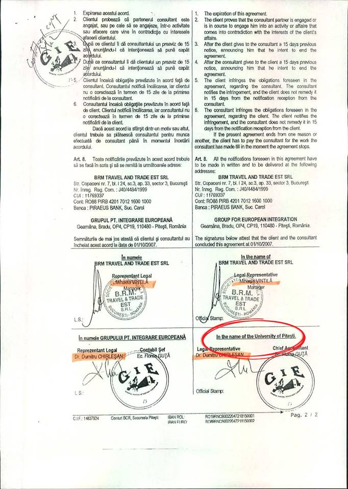 Traducerea in engleza a documentului nu se potriveste cu ce scrie in limba romana