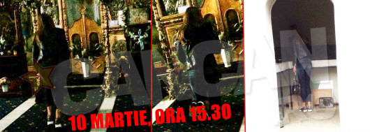 Bianca Drăguşanu se roagă la biserică.