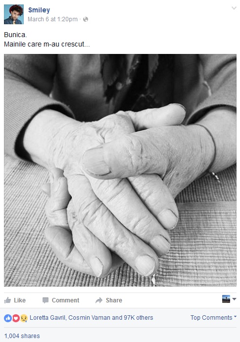 Gestul artistului a reuşit să impresioneze aproape 100 de mii de internauţi