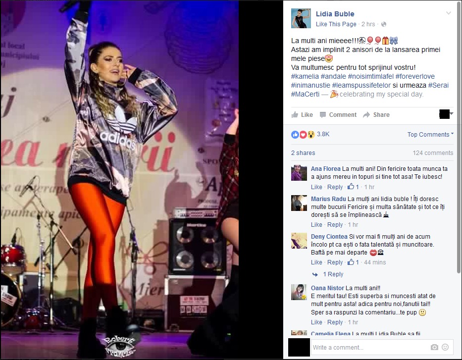Prima piesă nu se uită niciodată, aşa că Lidia Buble a sărbătorit alături de fanii de pe Facebook debutul său muzical