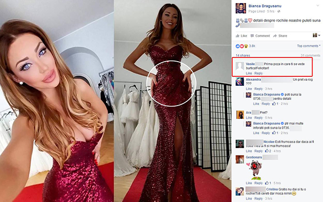 Rochia pare să o fi dat de gol pe Bianca Drăguşanu, fiindcă acesteia a început să i se cunoască burtica