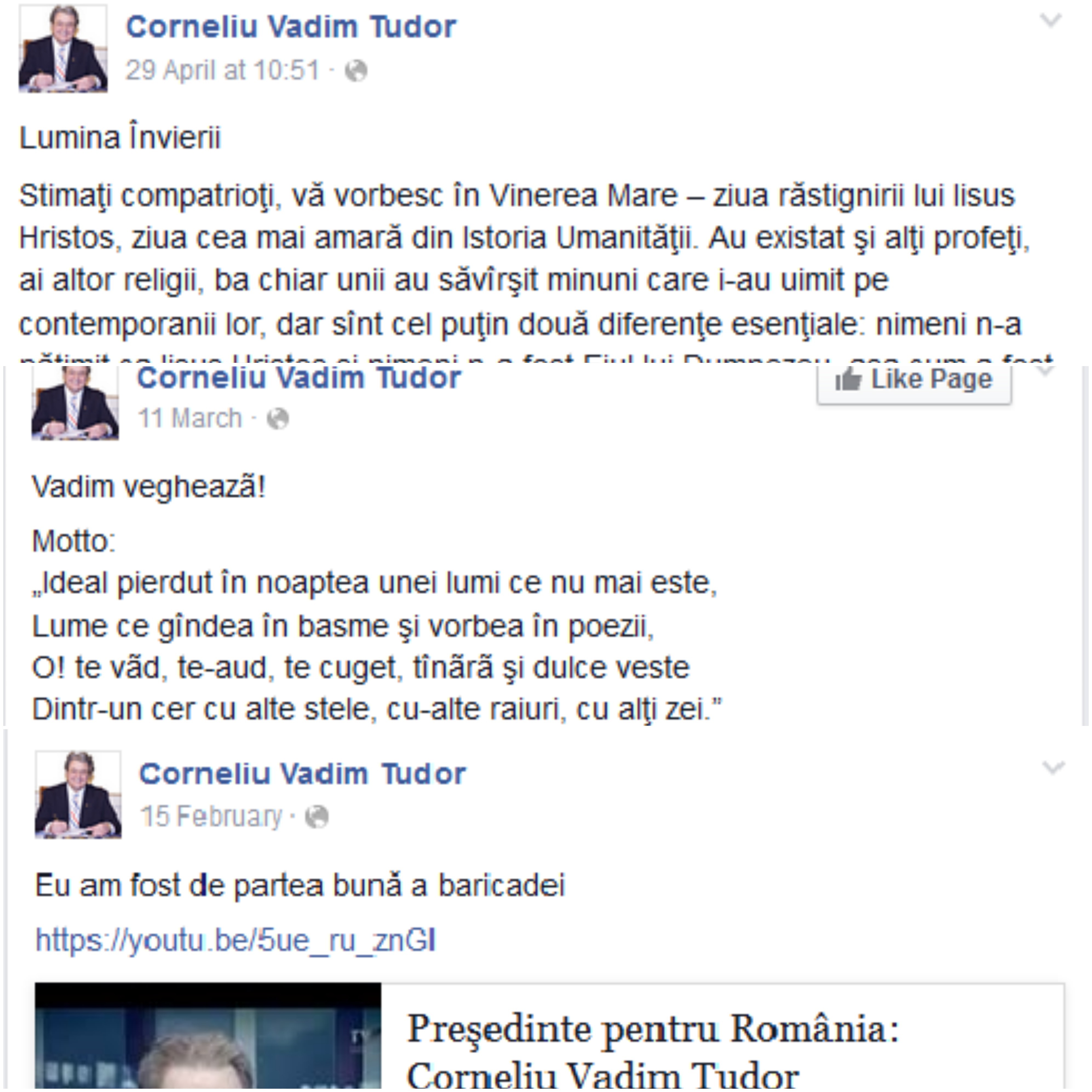 Deşi dă o stare ciudată cititorilor, cineva s-a gândit să continue activitatea pe contul de facebook al tribunului.