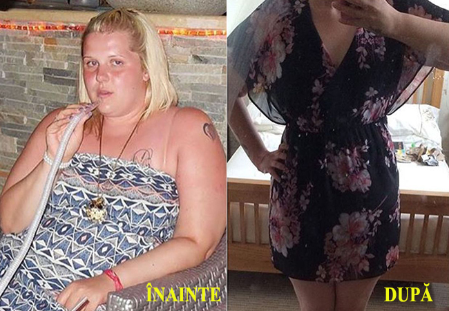 În prima imagine vedeţi cum arăta tânăra în 2014, iar în cea de-a doua vedeti cum arată acum.