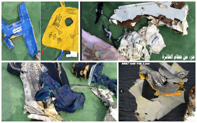 Primele imagini cu resturi ale avionului companiei EgyprAir, care s-a prăbuşit în Marea Mediterenă.