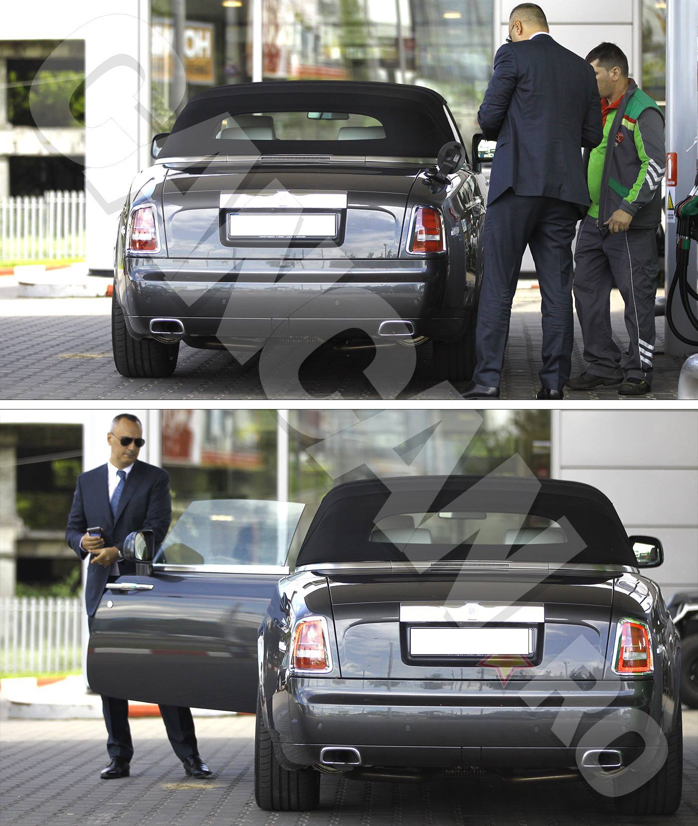 Dan Ştefănescu a coborât de la volanul Rolls-Royce-ului său Phantom Drophead Coupe pe care îl conduce