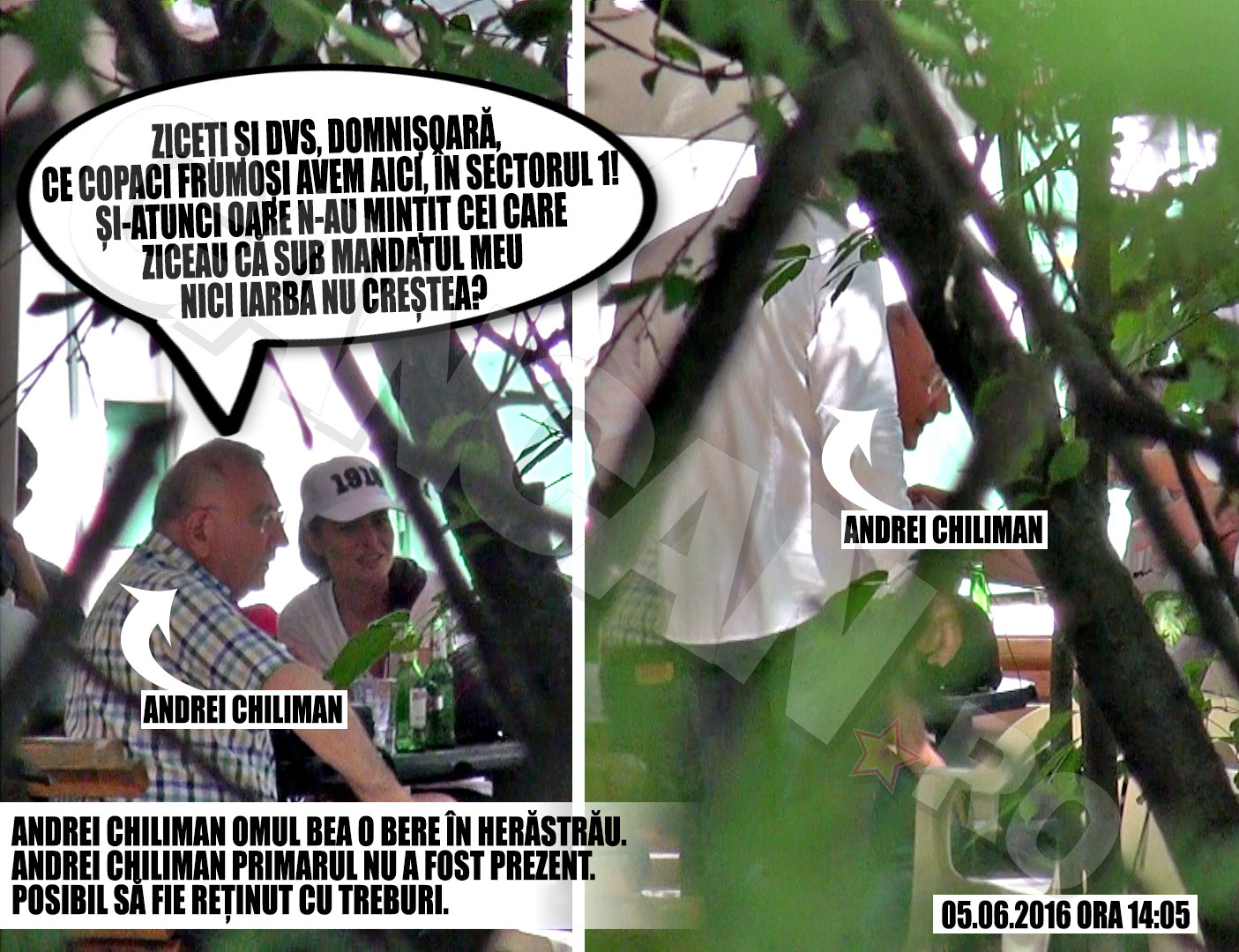 Andrei Chiliman omul bea o bere în Herăstrău. Andrei Chiliman primarul nu a fost prezent. Posibil să fie reţinut cu treburi.