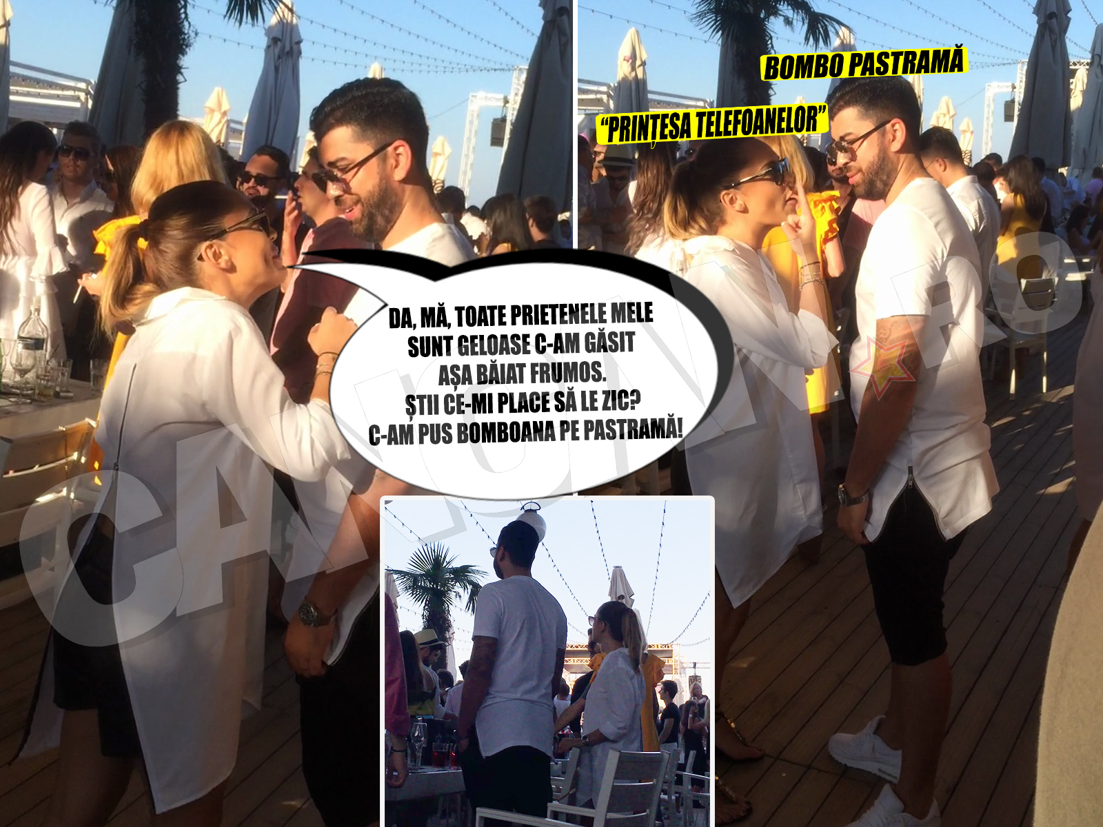 Alexandra Mirea, aka Prinţesa Telefoanelor, s-a distrat de minune alături de noua sa cucerire, Bombo Pastramă, cumnatul lui Pepe