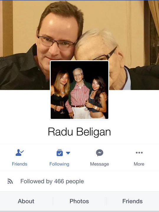 Radu Beligan avea la vârsta sa înaintată cont pe reţeaua socială Facebook