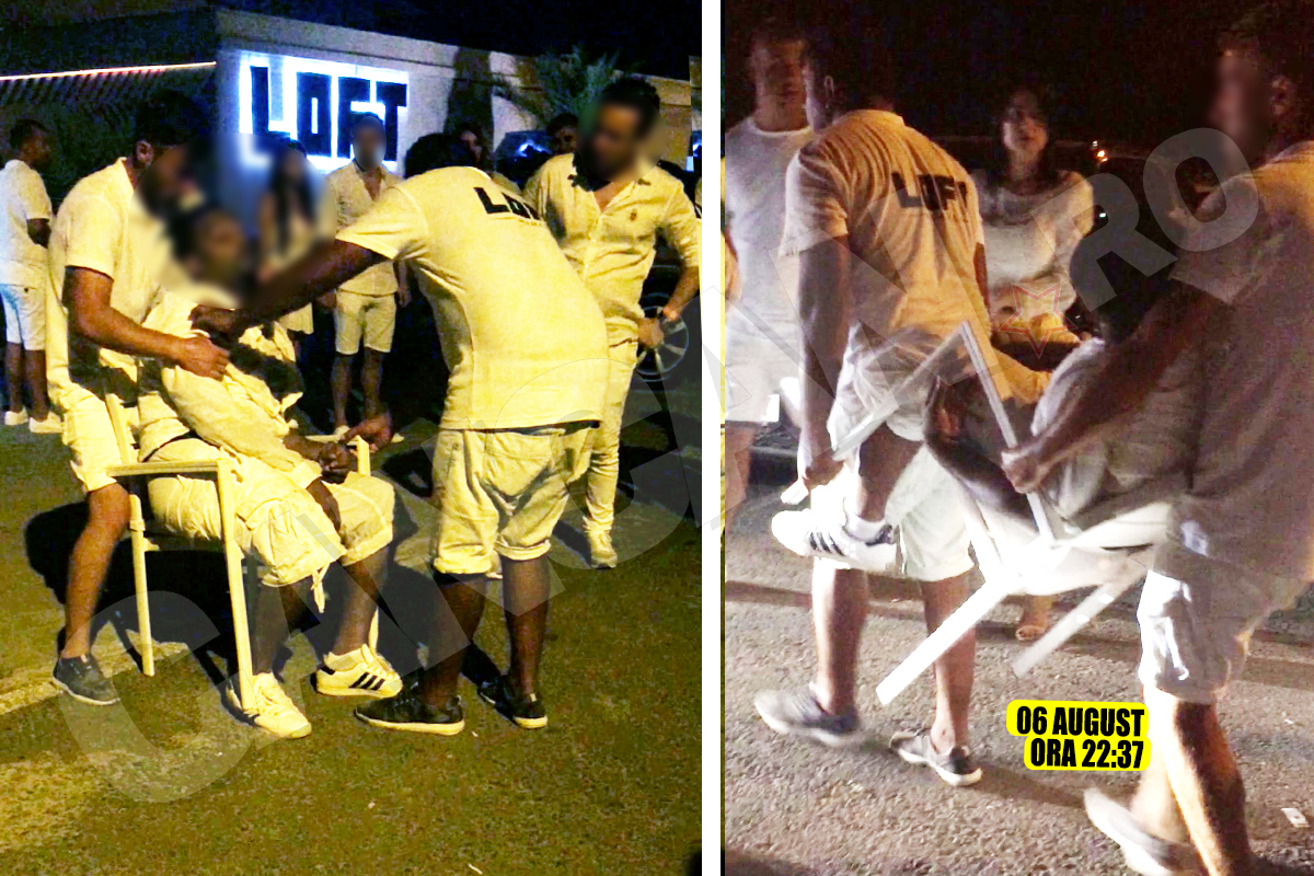 Primul petrecăreţ a fost atât de ameţit încât a fost cărat direct cu scaunul.