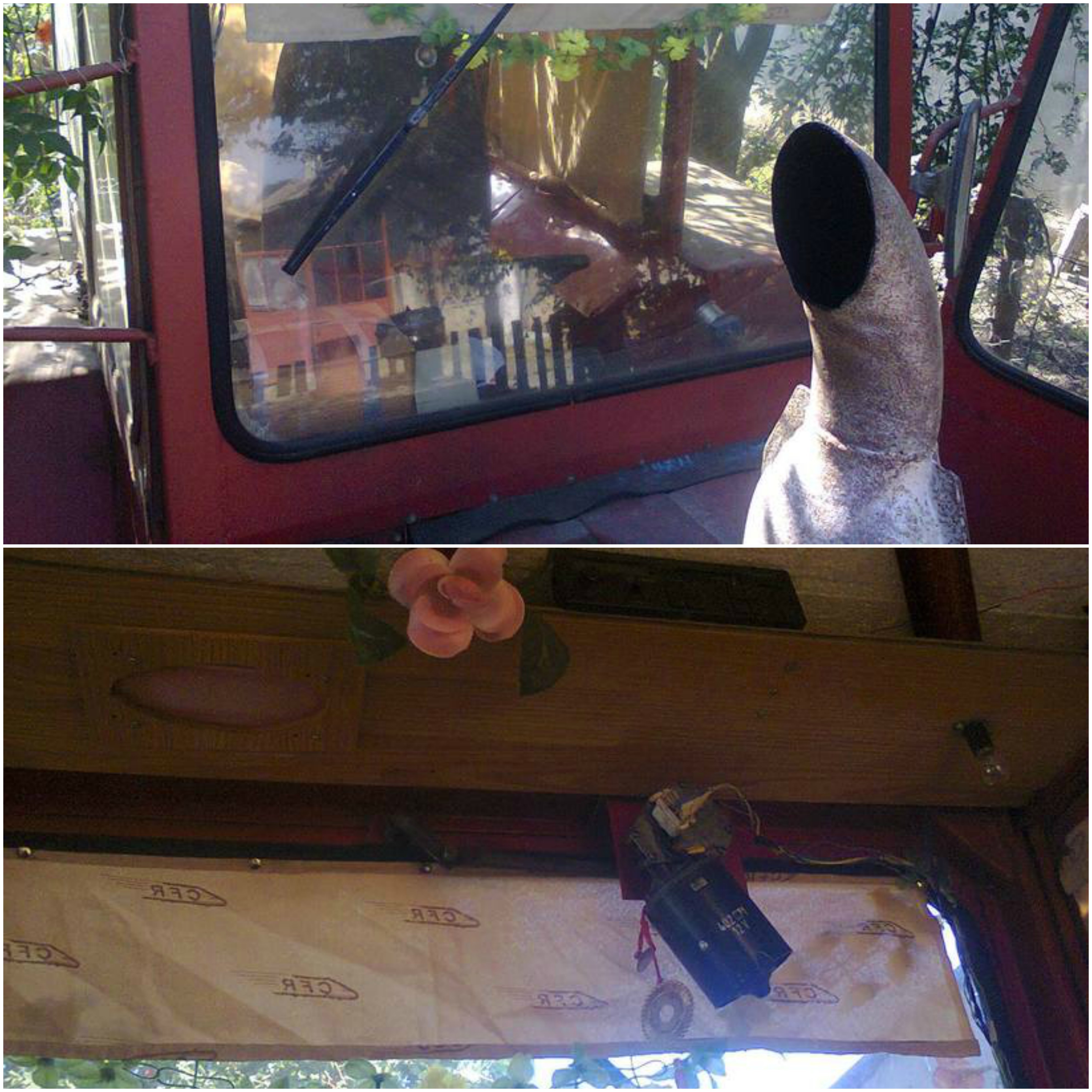 Paul Universalu' a sustras perdele dintr-un tren şi şi-a montat inclusiv camere de supraveghere pe tractorul tunat!