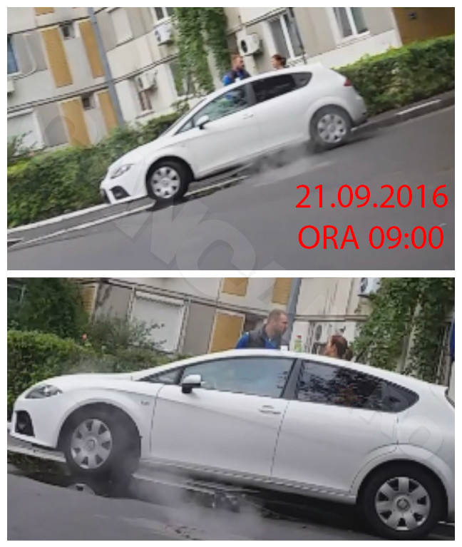 Bogdan Vlădan îşi bea cafeaua pe maşină cu o domnişoară.