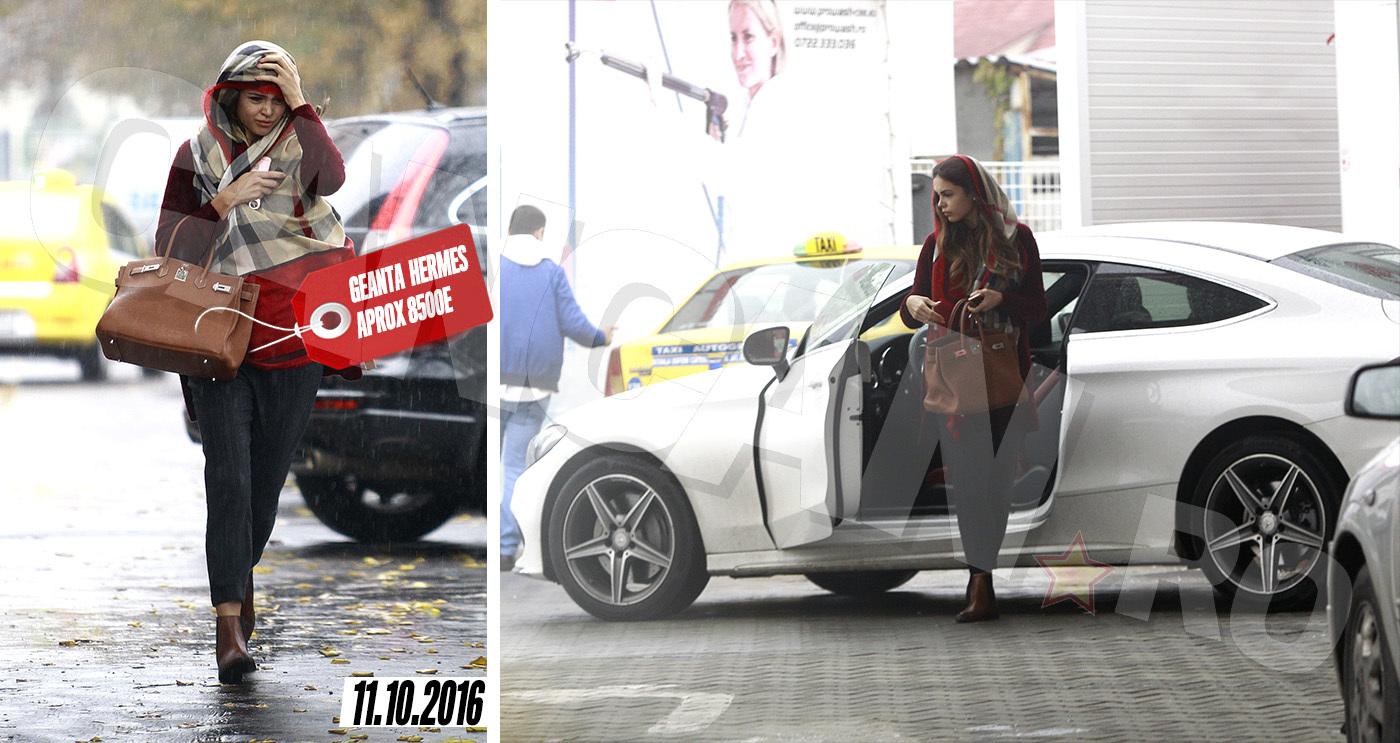Oksana umblă prin Bucureşti cu gentuţa ei de suflet, Hermes, şi maşina cumpărate de iubitul arab