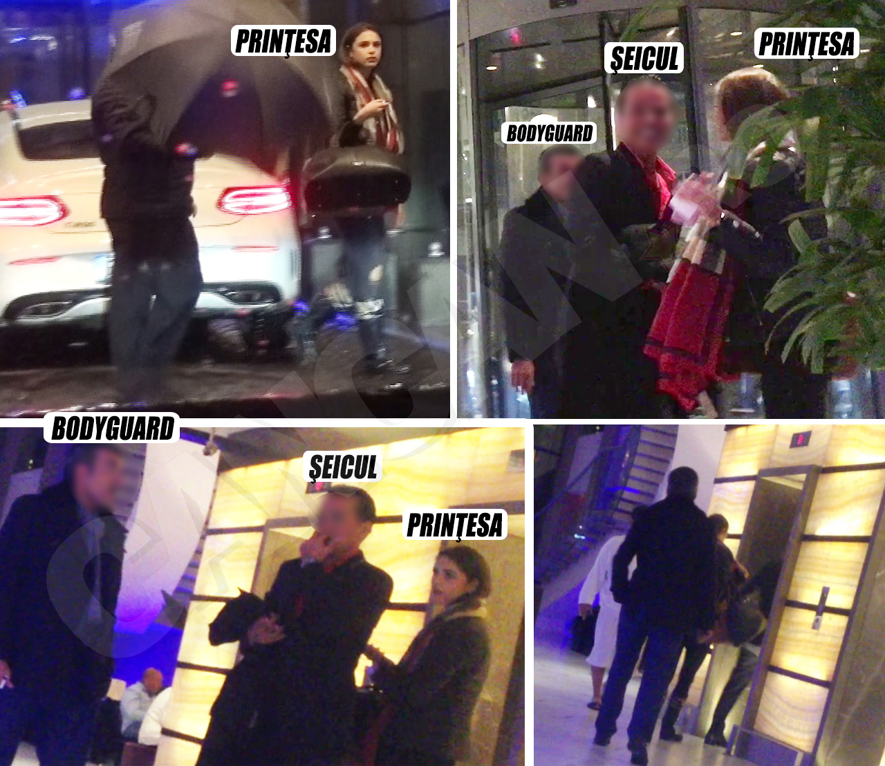 Oksana intră în hotelul Radisson, e întâmpinată de şeic cu care merge la lift. Acestuia i se pare că e urmărit şi cu un limbaj specific în semne îşi alertează garda de corp ( imaginea din stânga jos).