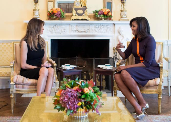Melania Trump a purtat o discuţie cu Michelle Obama.